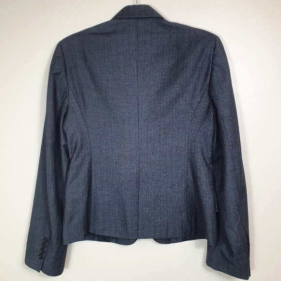 Sheike classic Blazer jacket Sze 14 black striped work office 1 button collared - Picture 2 of 8